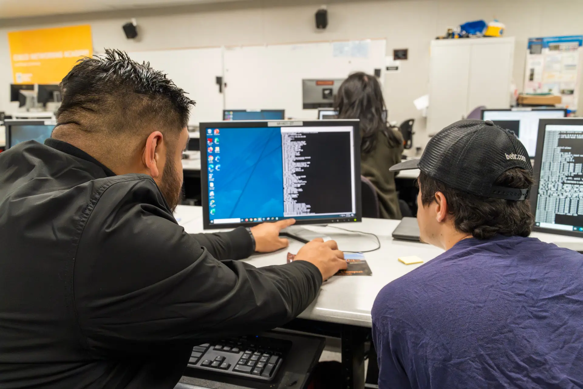People interacting with a computer